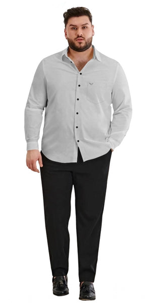 Mayawye Mens Casual Cotton Solid Full Sleeve Shirt (Grey)