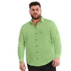 Mayawye Mens Casual Cotton Solid Full Sleeve Shirt (Pista)