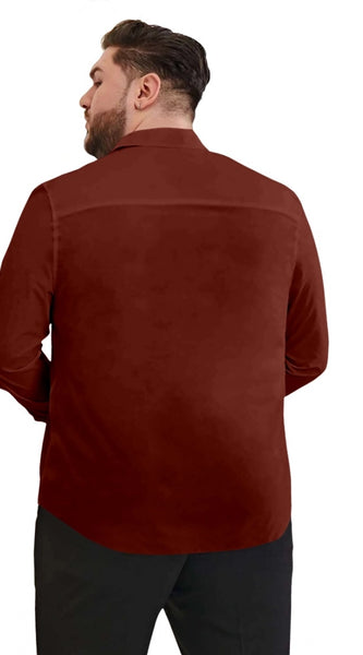 Mayawye Mens Casual Cotton Solid Full Sleeve Shirt (Maroon)
