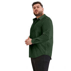 Mayawye Mens Casual Cotton Solid Full Sleeve Shirt (Green)