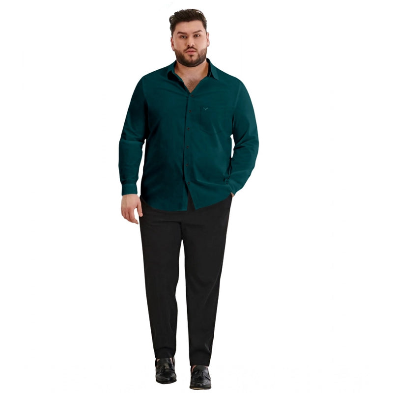Mayawye Mens Casual Cotton Solid Full Sleeve Shirt (Rama)