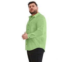 Mayawye Mens Casual Cotton Solid Full Sleeve Shirt (Pista)