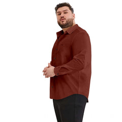 Mayawye Mens Casual Cotton Solid Full Sleeve Shirt (Maroon)