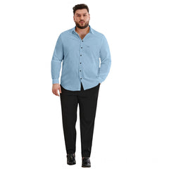 Mayawye Mens Casual Cotton Solid Full Sleeve Shirt (Sky)