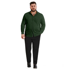 Mayawye Mens Casual Cotton Solid Full Sleeve Shirt (Green)