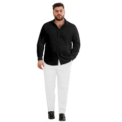 Mayawye Mens Casual Cotton Solid Full Sleeve Shirt (Black)
