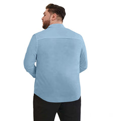 Mayawye Mens Casual Cotton Solid Full Sleeve Shirt (Sky)