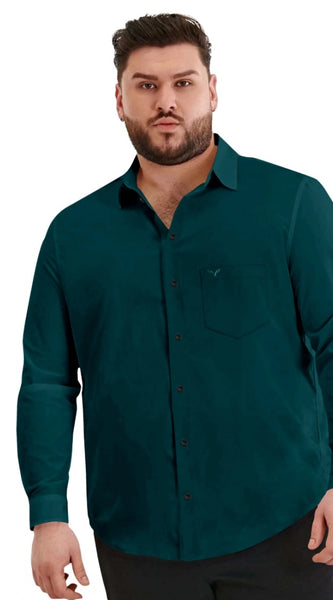 Mayawye Mens Casual Cotton Solid Full Sleeve Shirt (Rama)