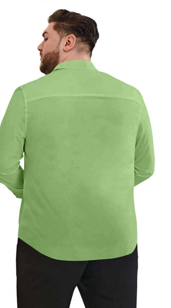 Mayawye Mens Casual Cotton Solid Full Sleeve Shirt (Pista)