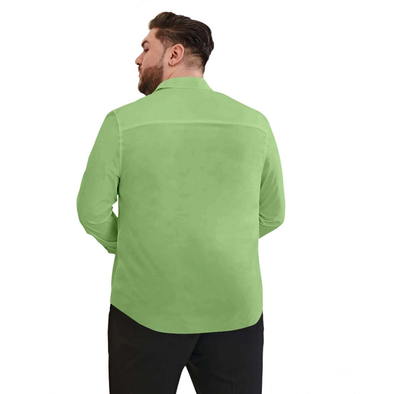 Mayawye Mens Casual Cotton Solid Full Sleeve Shirt (Pista)