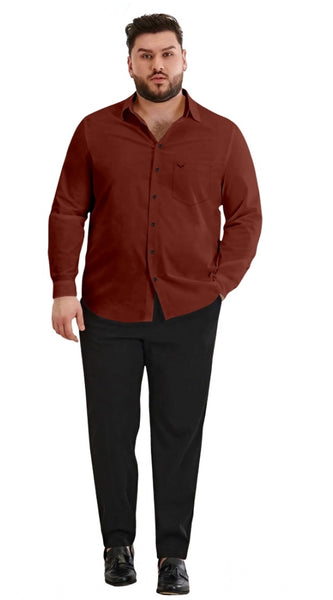 Mayawye Mens Casual Cotton Solid Full Sleeve Shirt (Maroon)