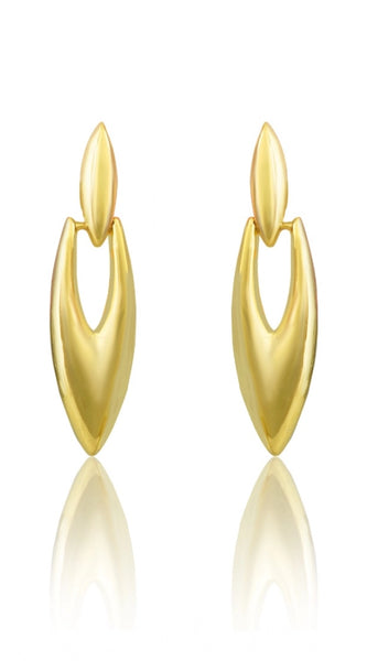 Mayawye Women's brassNew Gold Tone Polish Mini Office Earrings (Gold Plated)