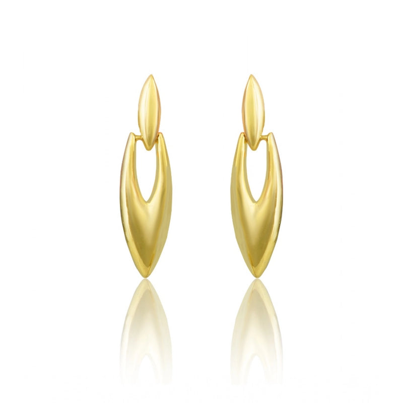 Mayawye Women's brassNew Gold Tone Polish Mini Office Earrings (Gold Plated)