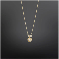 Mayawye Women's Stainless Steel Heart Shape Golden Delicate Pendent Chain (Gold Plated)
