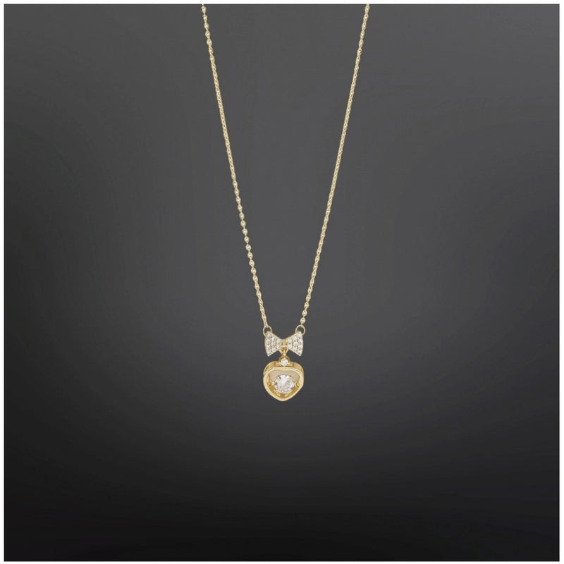Mayawye Women's Stainless Steel Heart Shape Golden Delicate Pendent Chain (Gold Plated)
