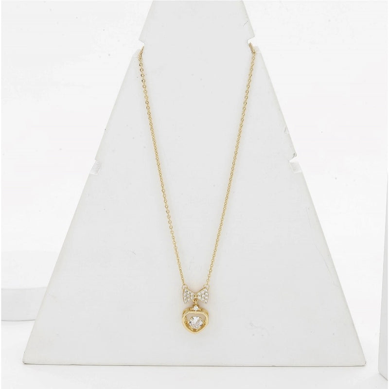 Mayawye Women's Stainless Steel Heart Shape Golden Delicate Pendent Chain (Gold Plated)