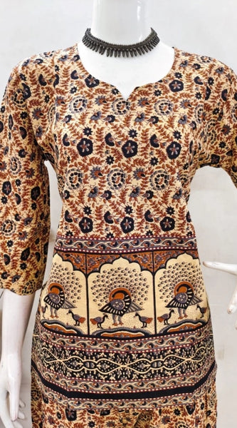 Mayawye Women's Cotton Jaipuri Printed 3-4th Sleeve Co ord Set (Multicolor)