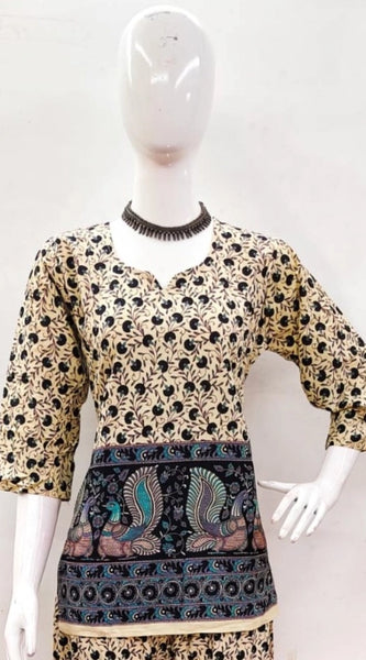 Mayawye Women's Cotton Jaipuri Printed 3-4th Sleeve Co ord Set (Multicolor)