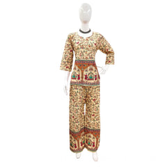 Mayawye Women's Cotton Jaipuri Printed 3-4th Sleeve Co ord Set (Multicolor)