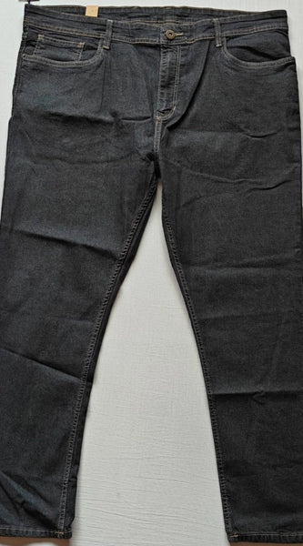 Mayawye Men's Cotton Blended Solid Plus Size Jeans (Dark Grey)