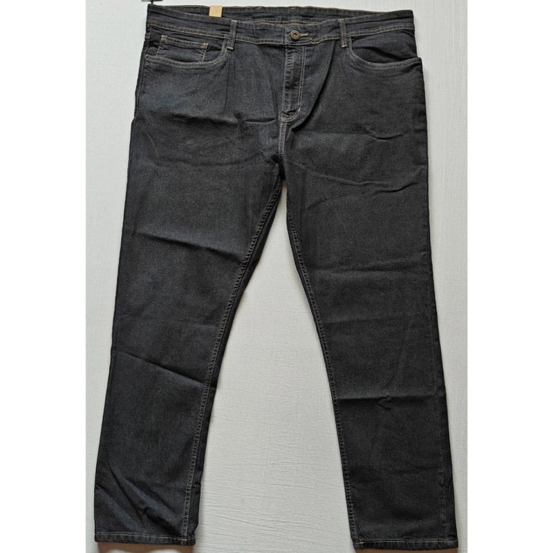 Mayawye Men's Cotton Blended Solid Plus Size Jeans (Dark Grey)