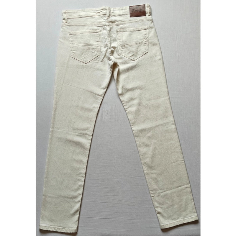 Mayawye Men's Cotton Blended Solid Classic Fit Jeans (Beige)