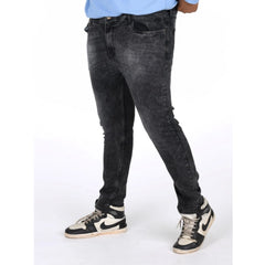 Mayawye Men's Cotton Blended Solid Plus Size Jeans (Grey)
