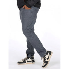 Mayawye Men's Cotton Blended Solid Plus Size Jeans (Grey)