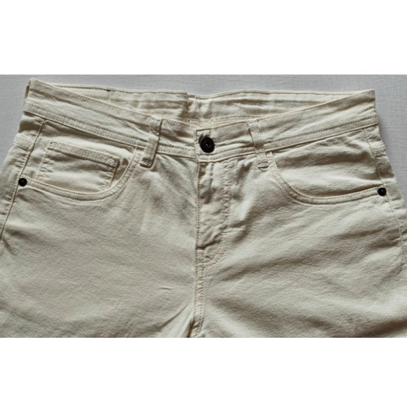 Mayawye Men's Cotton Blended Solid Classic Fit Jeans (Beige)