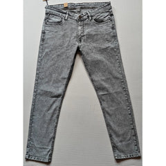 Mayawye Men's Cotton Blended Solid Tapered Jeans (Grey)