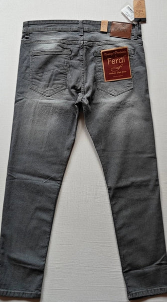 Mayawye Men's Cotton Blended Solid Tapered Jeans (Grey)