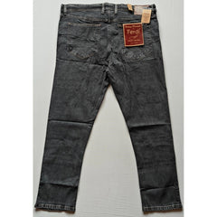 Mayawye Men's Cotton Blended Solid Plus Size Jeans (Dark Grey)