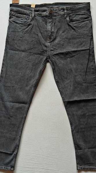 Mayawye Men's Cotton Blended Solid Plus Size Jeans (Dark Grey)