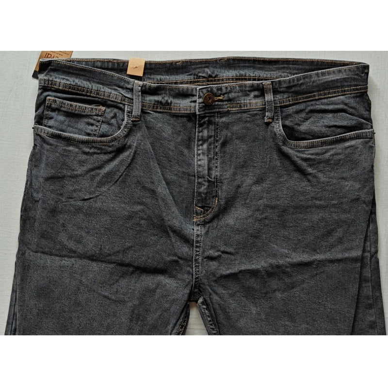Mayawye Men's Cotton Blended Solid Plus Size Jeans (Dark Grey)