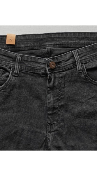 Mayawye Men's Cotton Blended Solid Tapered Jeans (Grey)