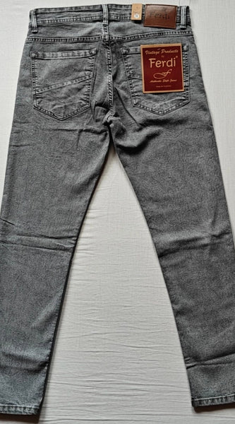 Mayawye Men's Cotton Blended Solid Tapered Jeans (Grey)