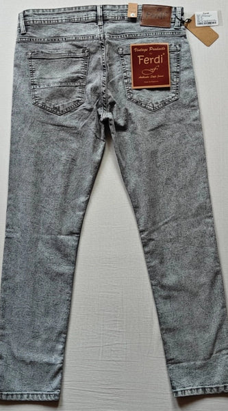 Mayawye Men's Cotton Blended Solid Tapered Jeans (Grey)