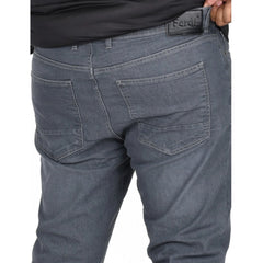 Mayawye Men's Cotton Blended Solid Plus Size Jeans (Grey)