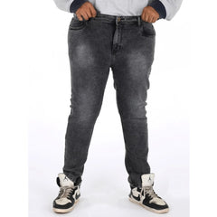 Mayawye Men's Cotton Blended Solid Plus Size Jeans (Grey)