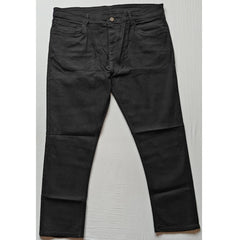 Mayawye Men's Cotton Blended Solid Plus Size Jeans (Black)