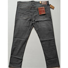 Mayawye Men's Cotton Blended Solid Plus Size Jeans (Dark Grey)