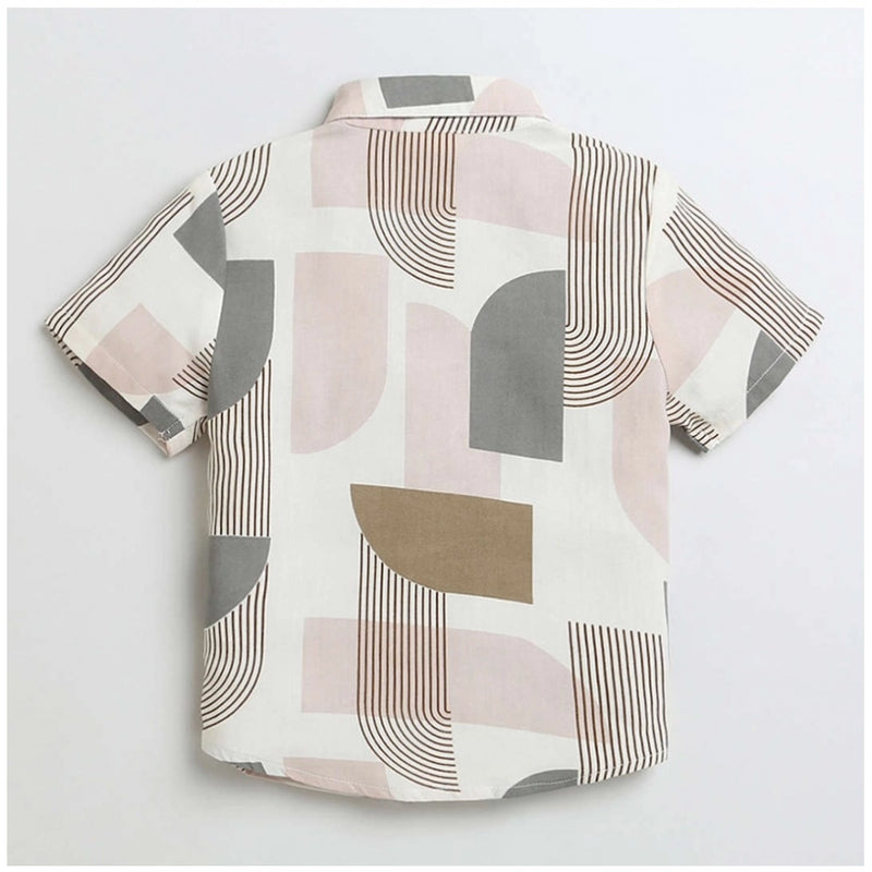 Mayawye Boy's Cotton Blend Printed Short Sleeve Shirt (MultiColor)
