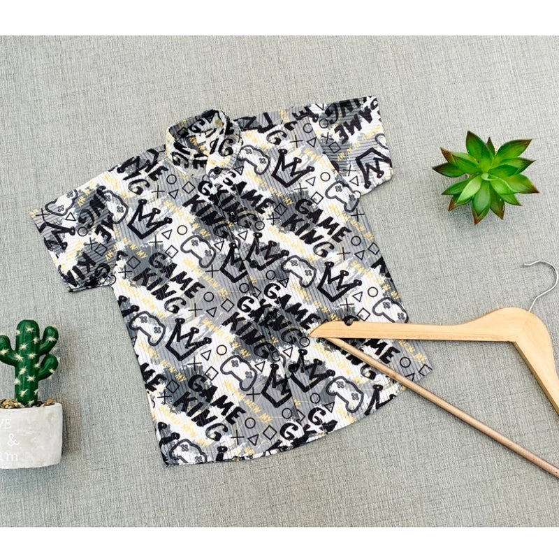 Mayawye Boy's Cotton Blend Printed Short Sleeve Shirt (MultiColor)