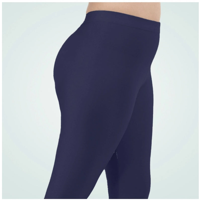 Mayawye Women's Cotton Blended Solid Shimmer Ankle leggings (Navy Blue)