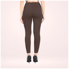 Mayawye Women's Cotton Blended Solid Ankle legging (Brown)