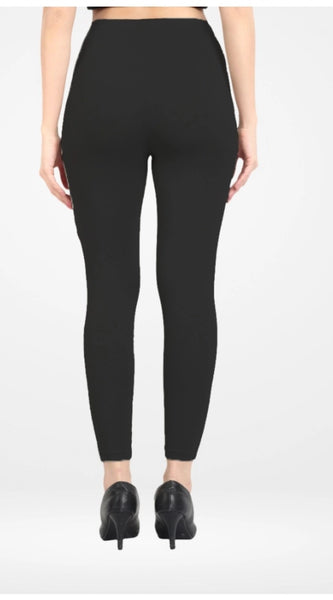Mayawye Women's Cotton Blended Solid Ankle legging (Black)