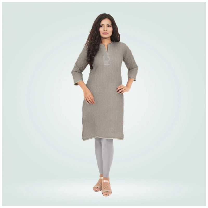 Mayawye Women's Cotton Blended Solid Shimmer Ankle leggings (Silver Gray)