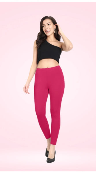 Mayawye Women's Cotton Blended Solid Ankle legging (Rani)