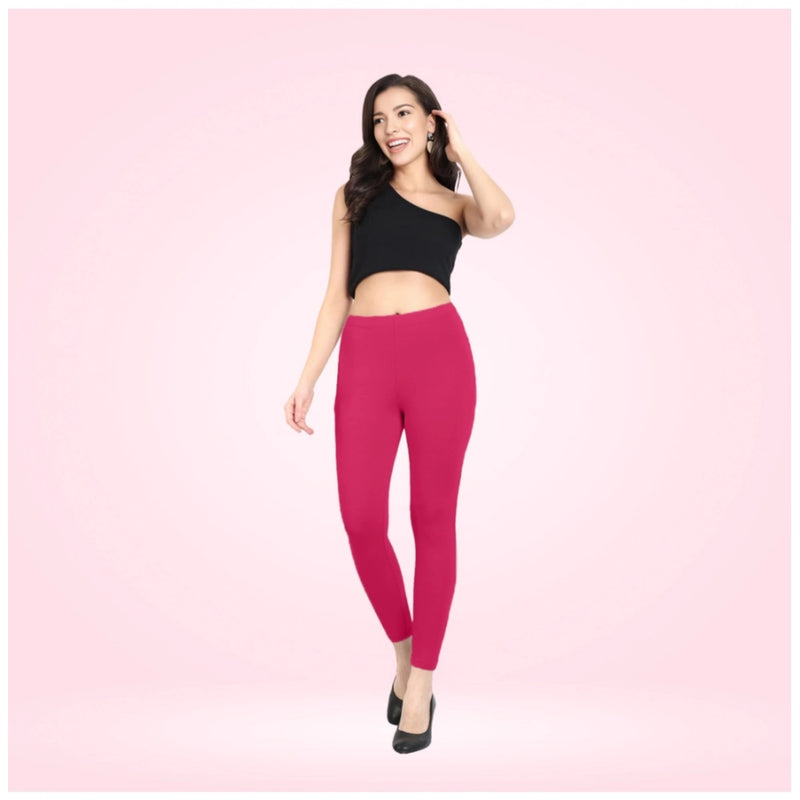 Mayawye Women's Cotton Blended Solid Ankle legging (Rani)