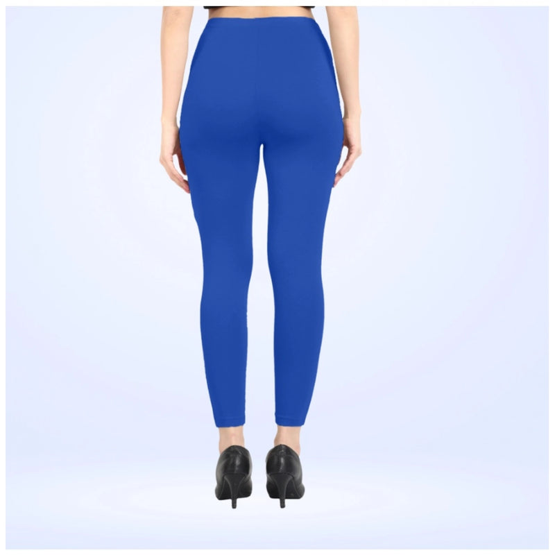 Mayawye Women's Cotton Blended Solid Ankle legging (Royal Blue)